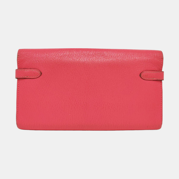 Authenticated pre-owned Kelly Chèvre Mysore Pink Wallet - Wallet at Looply