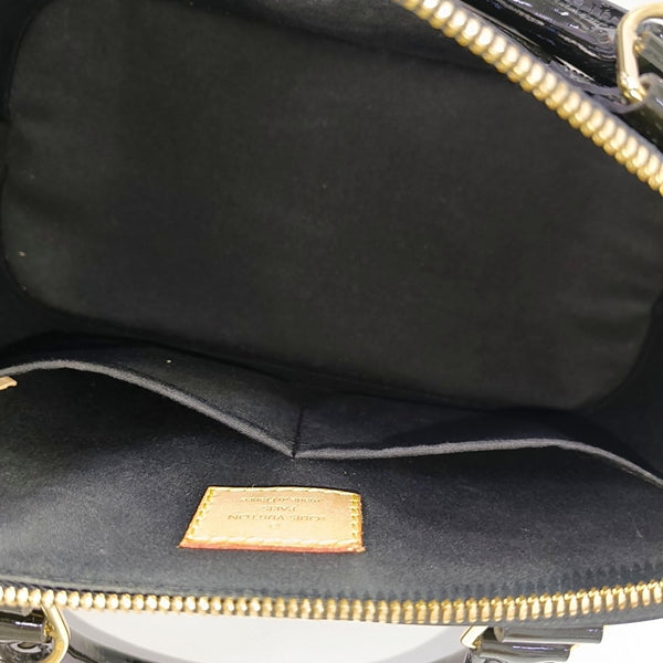 Authenticated pre-owned Alma Monogram Patent Leather Black - Shoulder Bag at Looply