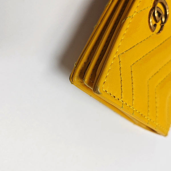 Authenticated pre-owned GG Marmont Calfskin Yellow Wallet - Wallet at Looply