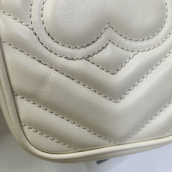 Authenticated pre-owned GG Marmont Mini Calfskin White - Crossbody Bag at Looply