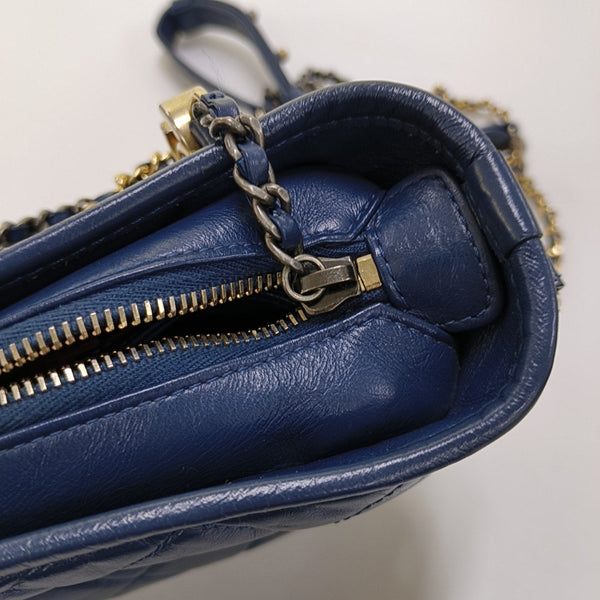 Authenticated pre-owned Gabrielle Small Quilted Calfskin Blue - Crossbody Bag at Looply