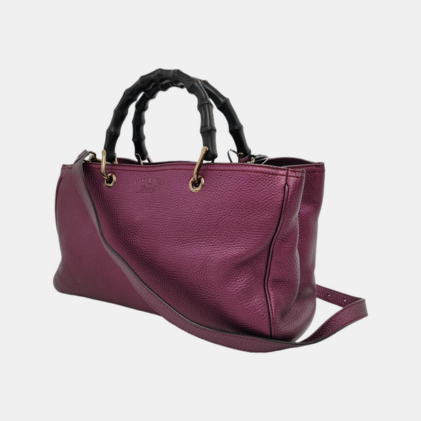 Authenticated pre-owned Bamboo 1947 Calfskin Burgundy - Shoulder Bag at Looply