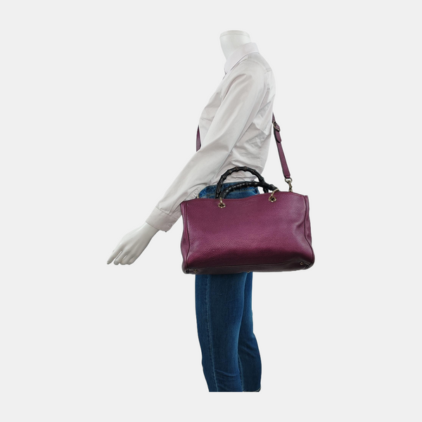 Authenticated pre-owned Bamboo 1947 Calfskin Burgundy - Shoulder Bag at Looply