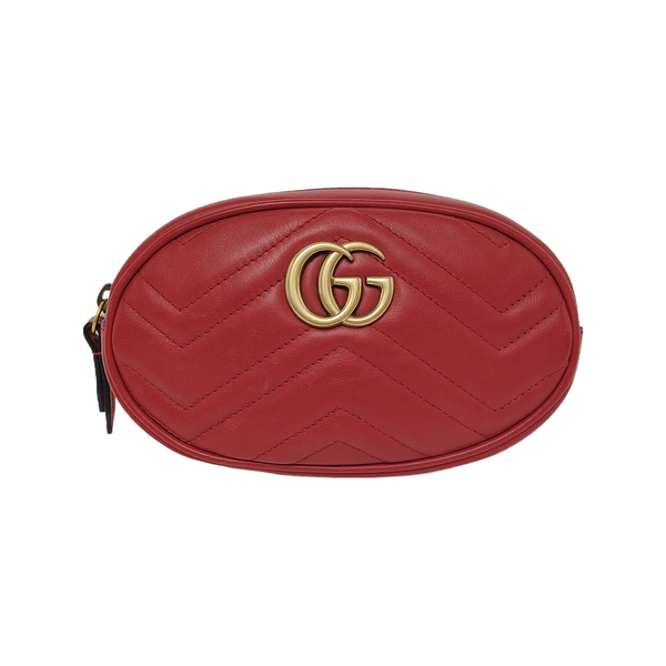 Authenticated pre-owned GG Marmont Calfskin Red - Belt Bag at Looply