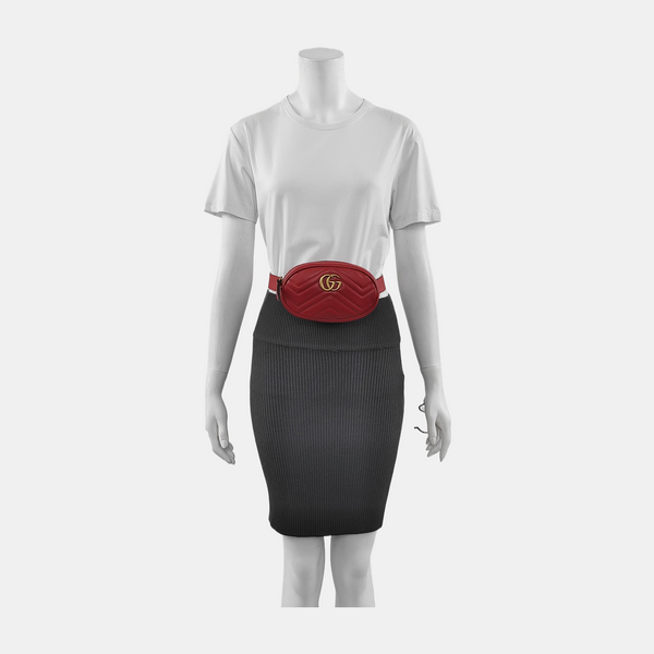 Authenticated pre-owned GG Marmont Calfskin Red - Belt Bag at Looply