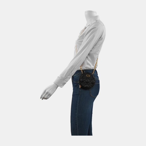 Authenticated pre-owned Dior Caro Calfskin Black - Shoulder Bag at Looply