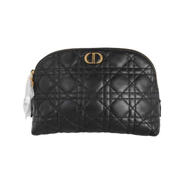 Authenticated pre-owned Dior Caro Lambskin Black - Clutch at Looply