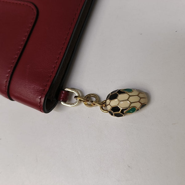 SERPENTI FOREVER Calfskin Red Card Holder