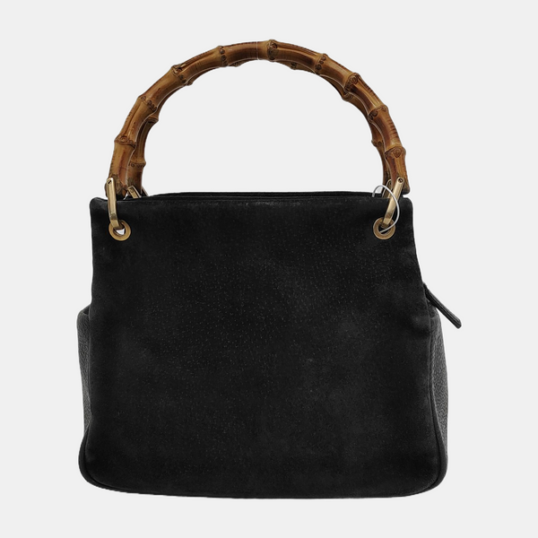 Authenticated pre-owned Bamboo 1947 Suede Black - Top Handle Bag at Looply