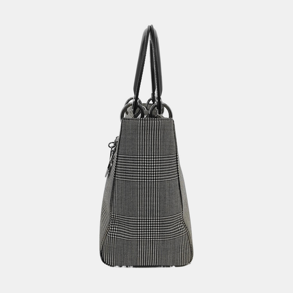 Authenticated pre-owned Lady Dior Medium Canvas Gray - Shoulder Bag at Looply
