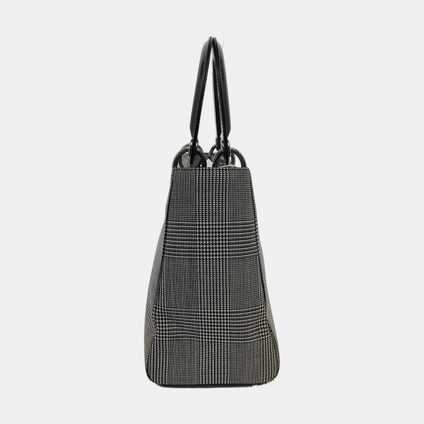 Authenticated pre-owned Lady Dior Medium Canvas Gray - Shoulder Bag at Looply