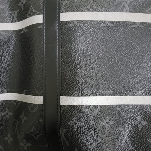 KEEPALL 55 Monogram Coated Canvas Black