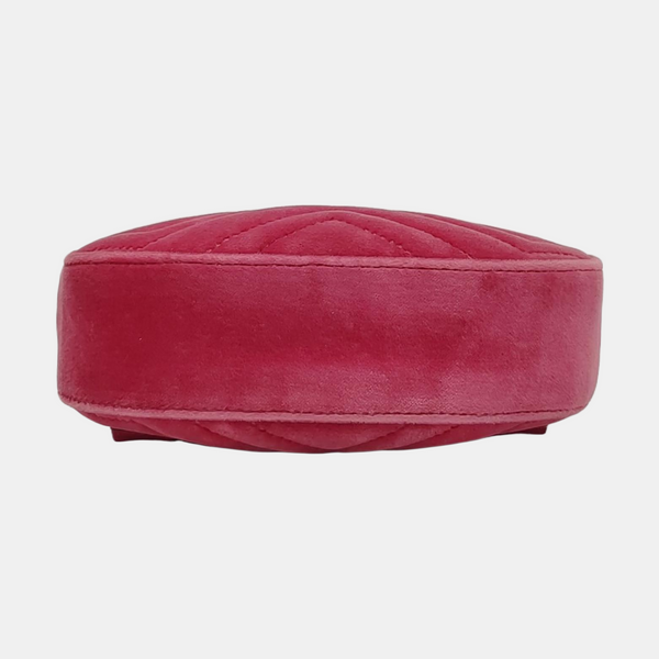 Authenticated pre-owned GG Marmont Velvet Pink - Belt Bag at Looply