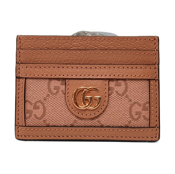 Authenticated pre-owned Ophidia Monogram Calfskin Pink Card Holder - Card Holder at Looply