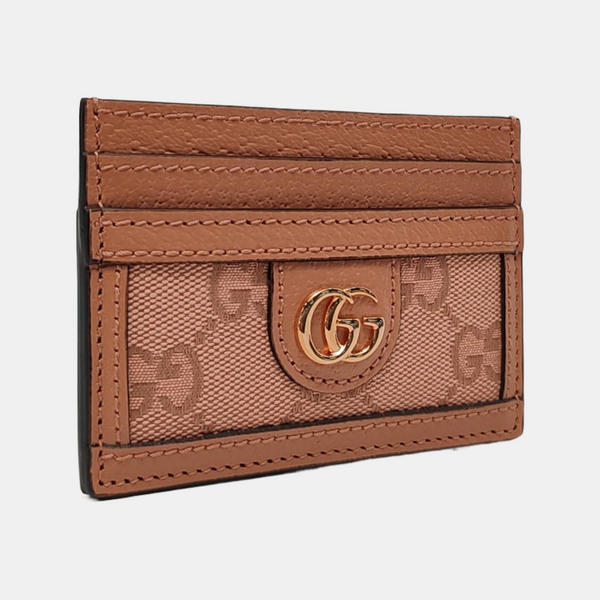 Authenticated pre-owned Ophidia Monogram Calfskin Pink Card Holder - Card Holder at Looply