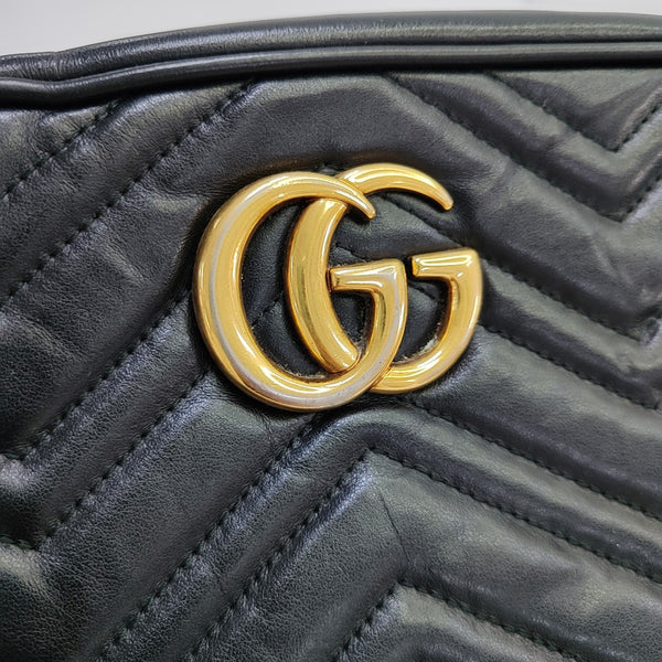 GG Marmont Small Quilted Calfskin Black