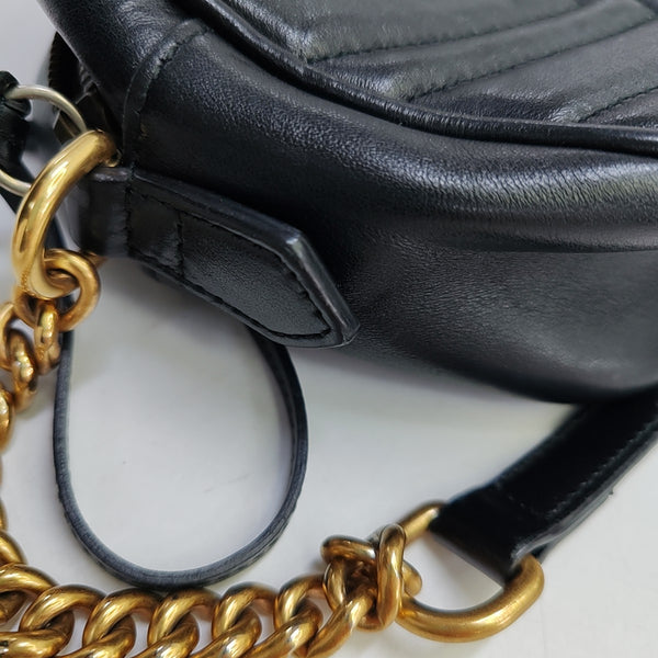 GG Marmont Small Quilted Calfskin Black