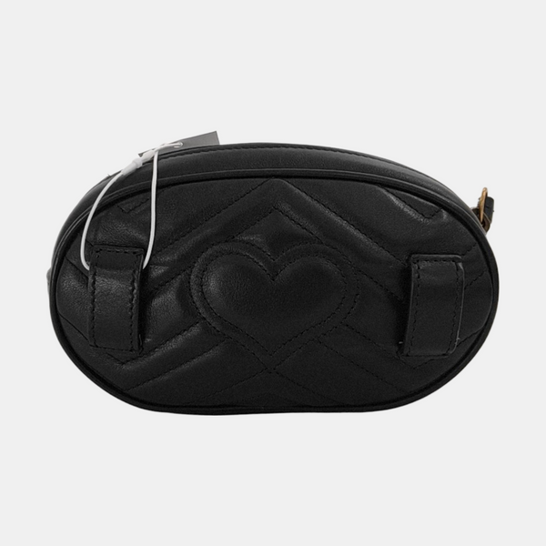 Authenticated pre-owned GG Marmont Calfskin Black - Belt Bag at Looply