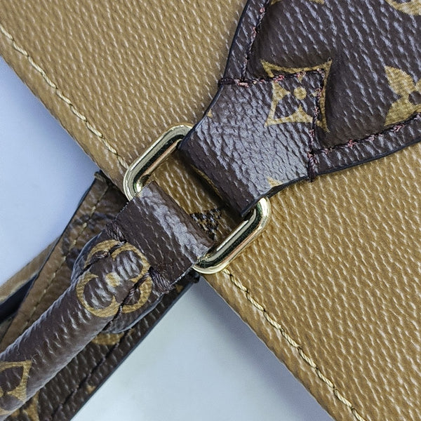 Authenticated pre-owned Onthego GM Monogram Coated Canvas Brown - Shoulder Bag at Looply