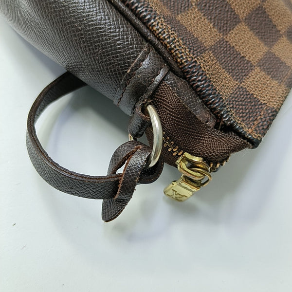 TROUSSE MAKE UP Damier Ebene Coated Canvas Brown