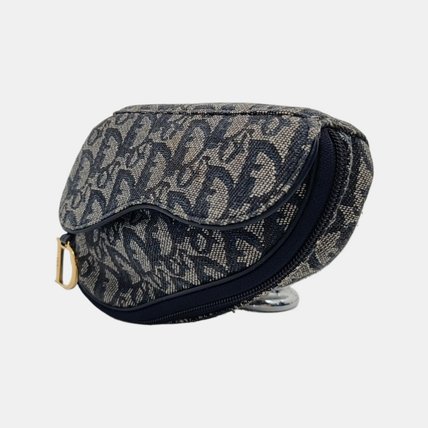 Authenticated pre-owned Saddle Oblique Canvas Blue - Clutch at Looply