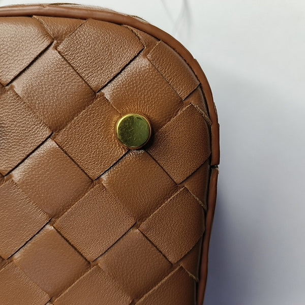 Intrecciato Mini Lambskin Brown