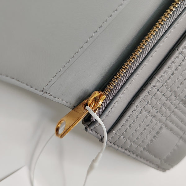 Quilted Lambskin Wallet Gray