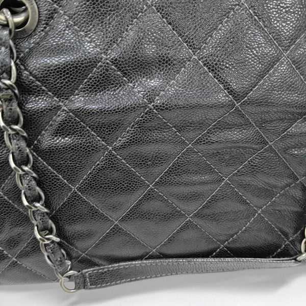 CC TIMELESS SOFT Small Quilted Grained Calfskin Gray