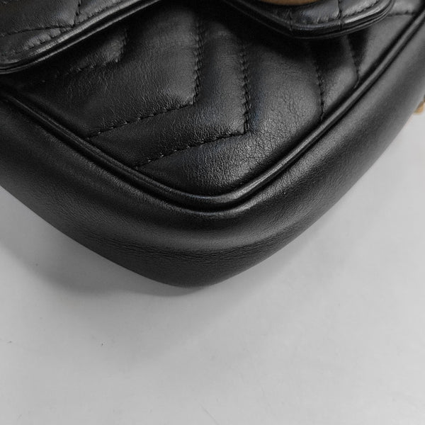 GG Marmont Mini Quilted Calfskin Black