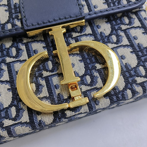 30 Montaigne Mini Oblique Canvas Blue