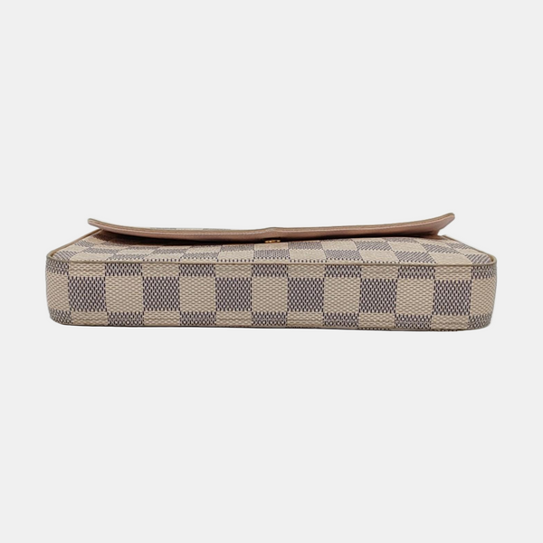 Authenticated pre-owned Félicie Damier Azur Coated Canvas White - Crossbody Bag at Looply