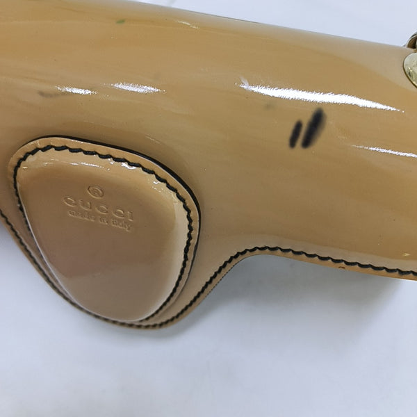 Emily Chain Small Patent Leather Brown