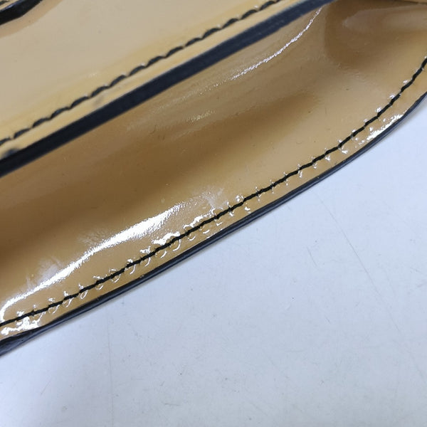 Emily Chain Small Patent Leather Brown