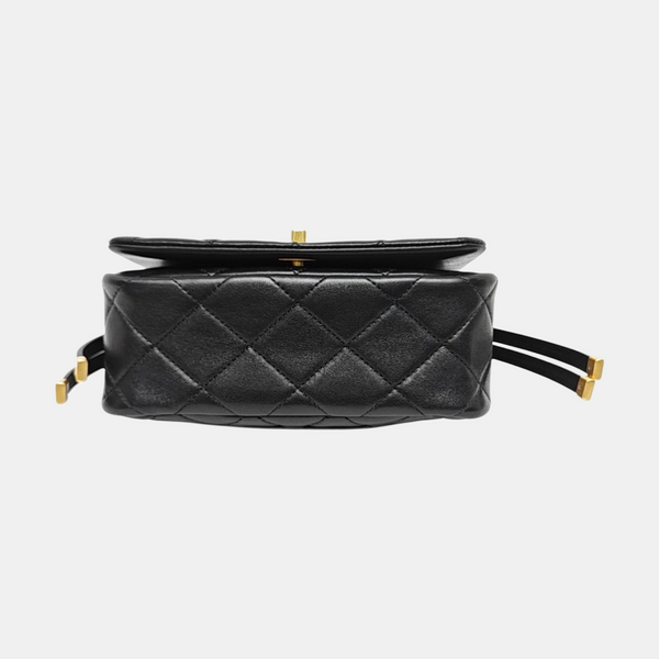 Authenticated pre-owned Classic Flap Quilted Lambskin Black - Crossbody Bag at Looply