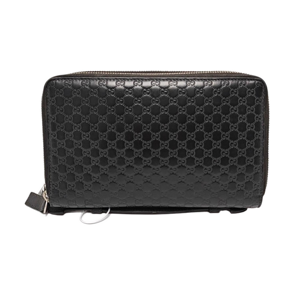 Authenticated pre-owned Microguccissima Monogram Calfskin Black - Clutch at Looply