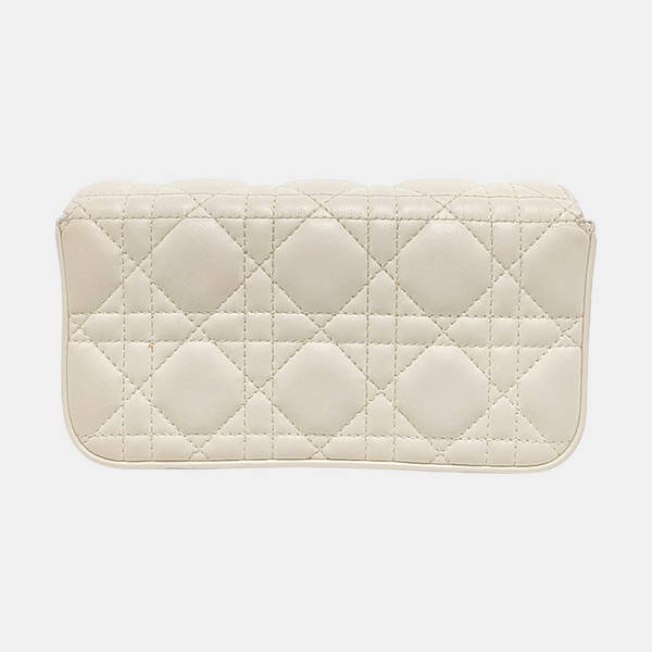 Authenticated pre-owned Lady Dior Lambskin White - Shoulder Bag at Looply