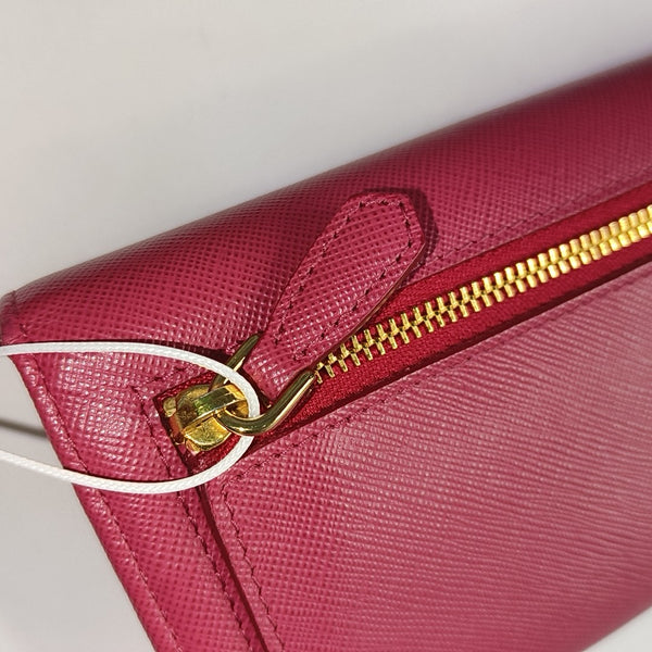 Fiocco Bow Calfskin Pink Wallet