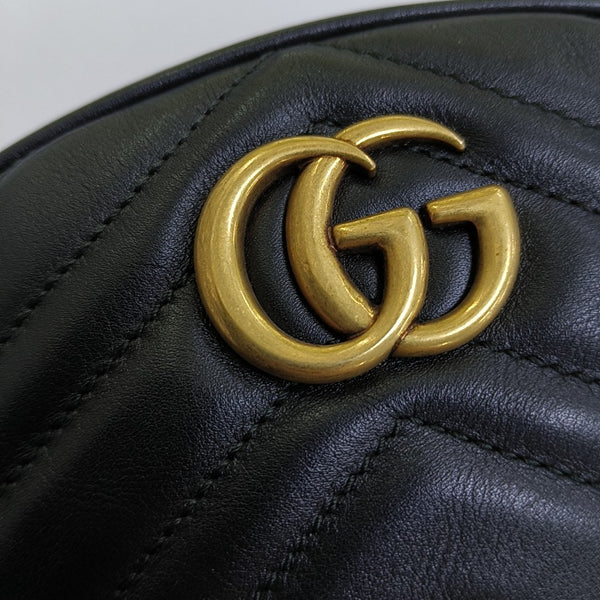 Authenticated pre-owned GG Marmont Calfskin Black - Belt Bag at Looply
