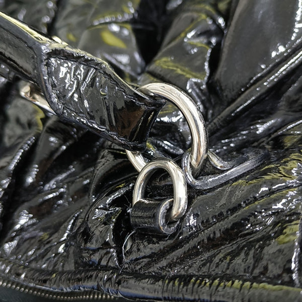 Quilted Patent Leather Black