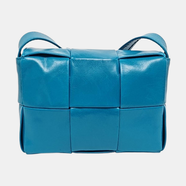 Authenticated pre-owned Cassette Small Calfskin Blue - Shoulder Bag at Looply