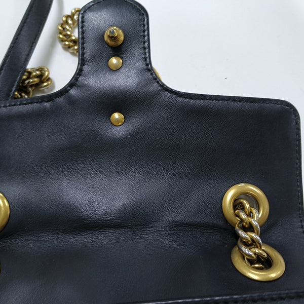 GG Marmont Small Quilted Calfskin Black