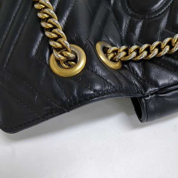 GG Marmont Small Quilted Calfskin Black