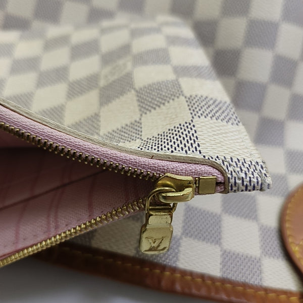 NEVERFULL MM Damier Azur Coated Canvas White