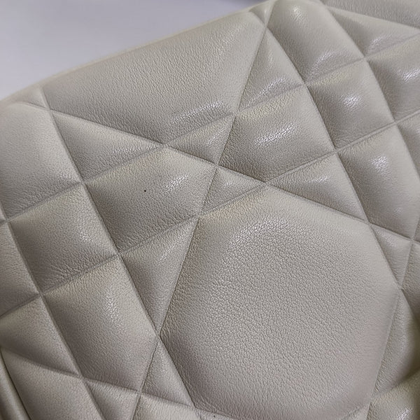 Lady 95.22 Small Cannage Calfskin White