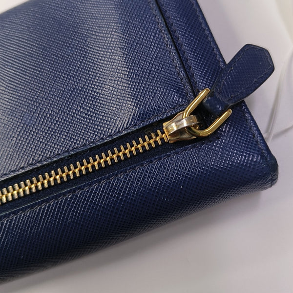Mini Bag Saffiano Calfskin Blue Wallet