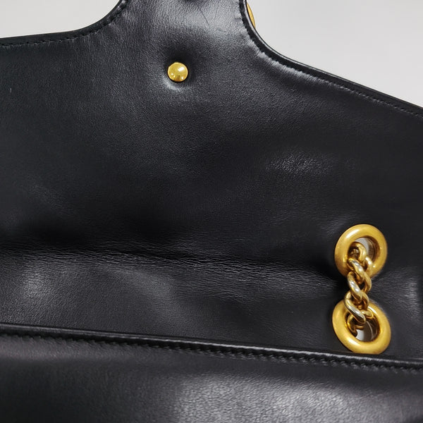 GG Marmont Medium Quilted Calfskin Black