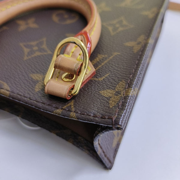 SAC PLAT Mini Monogram Coated Canvas Brown