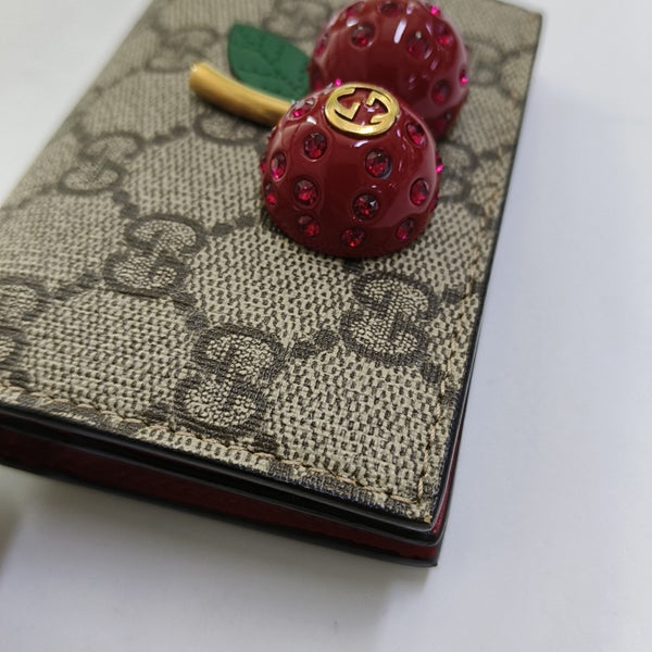 GG Supreme Monogram Coated Canvas Gray Wallet