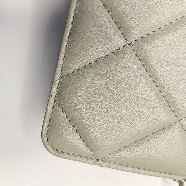 Authenticated pre-owned Chanel 19 Quilted Lambskin Gray - Crossbody Bag at Looply