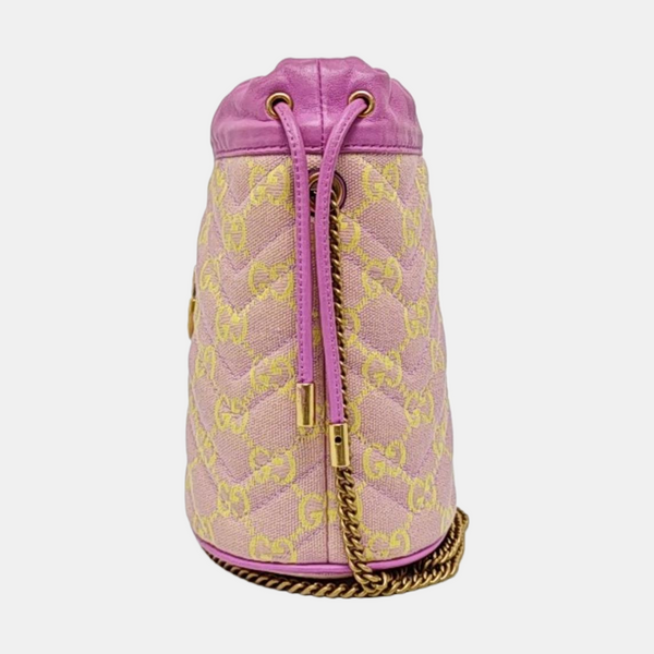 Authenticated pre-owned GG Marmont Canvas Pink - Shoulder Bag at Looply
